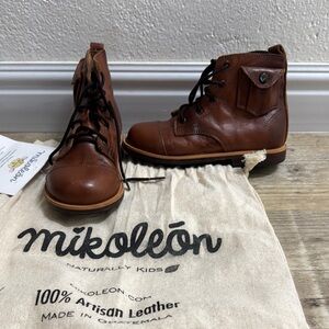 Mikoleon EUC Brown Leather Kids Boots